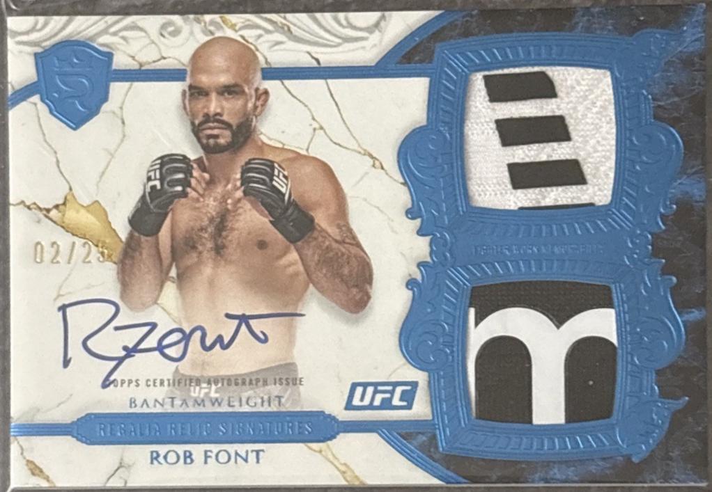 Rob Font 2025 Topps Royalty UFC Regalia Relic Signatures #RRS-RT Blue