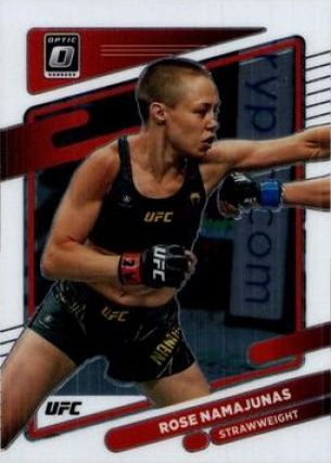 Rose Namajunas 2022 Panini Donruss Optic UFC Base #90 Gold Vinyl