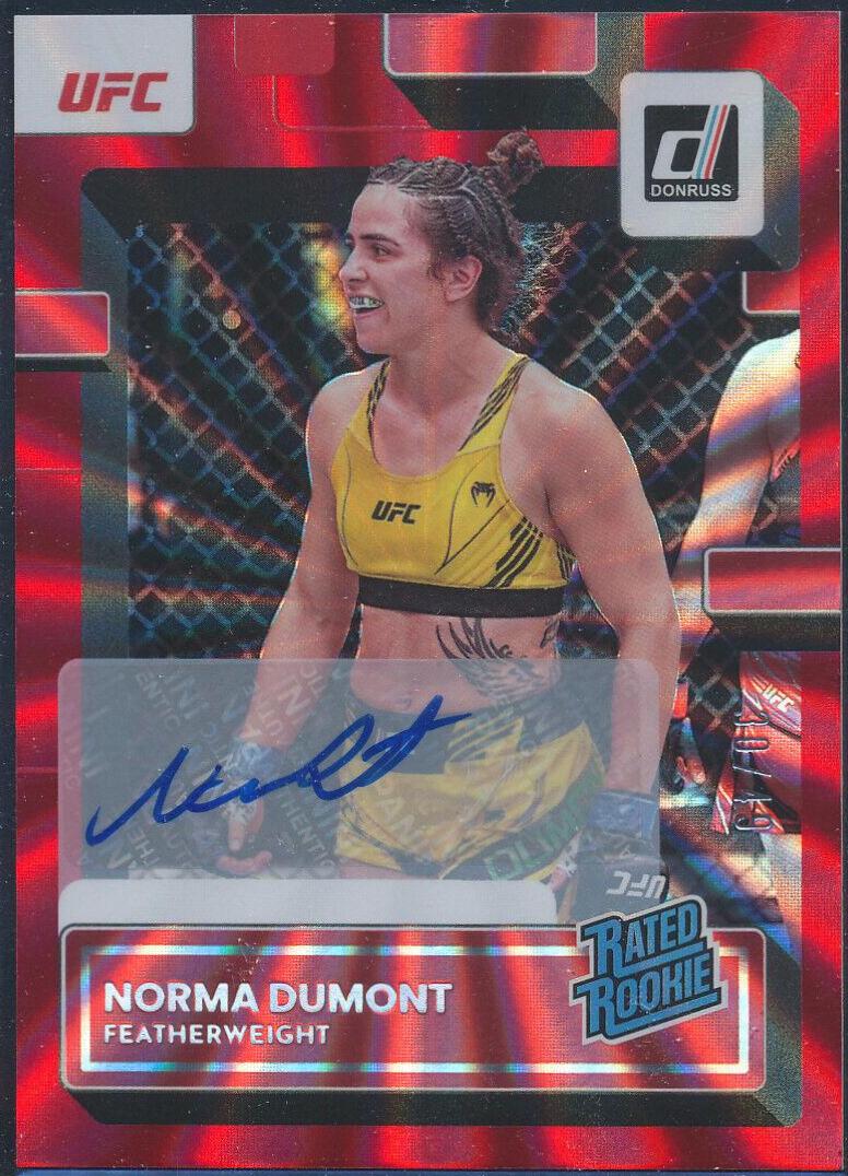 Norma Dumont 2023 Panini Donruss UFC Rated Rookies Signatures #204 Red Laser