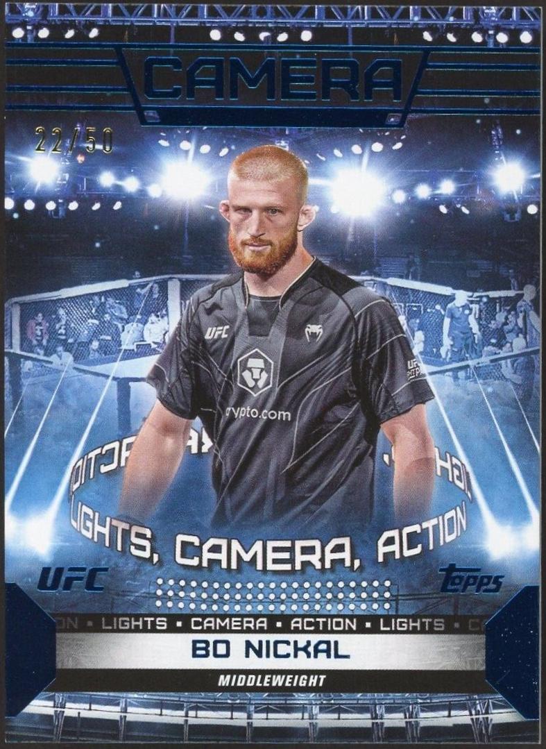 Bo Nickal 2024 Topps Knockout UFC Camera (Lights, Camera, Action) #CAM-5 Blue
