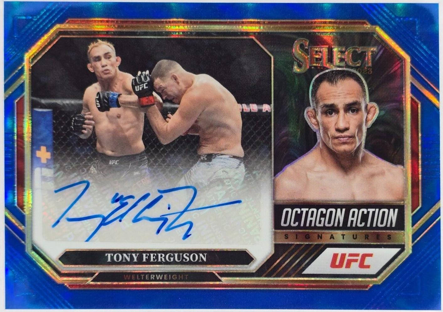Tony Ferguson 2023 Panini Select UFC Octagon Action Signatures #9 Blue